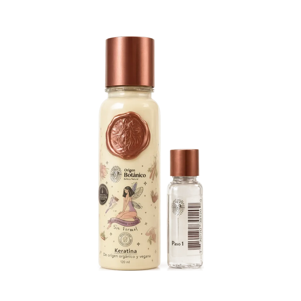 Keratina Origen Botánico con shampoo Paso 1
